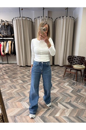 8563-PAÇASI DETAYLI BOL PAÇA JEANS