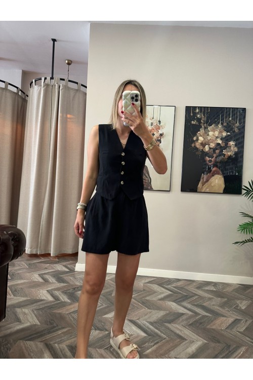 7850-7136 TENSEL KUMAŞ YELEKLİ TAKIM