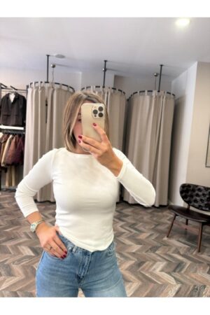 8470-31332 KAYIK YAKA UZUN KOLLU TOP