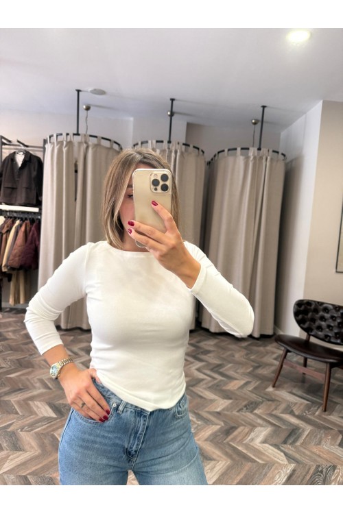 8470-31332 KAYIK YAKA UZUN KOLLU TOP