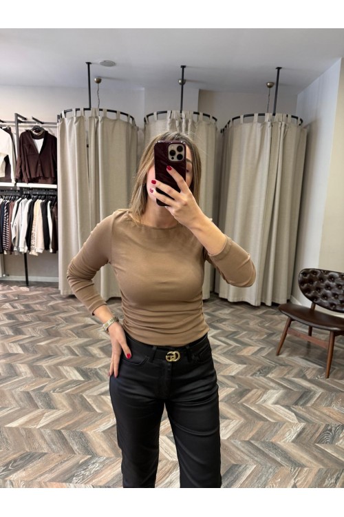 8416-31401 BÜZGÜLÜ KAYIK YAKA TOP