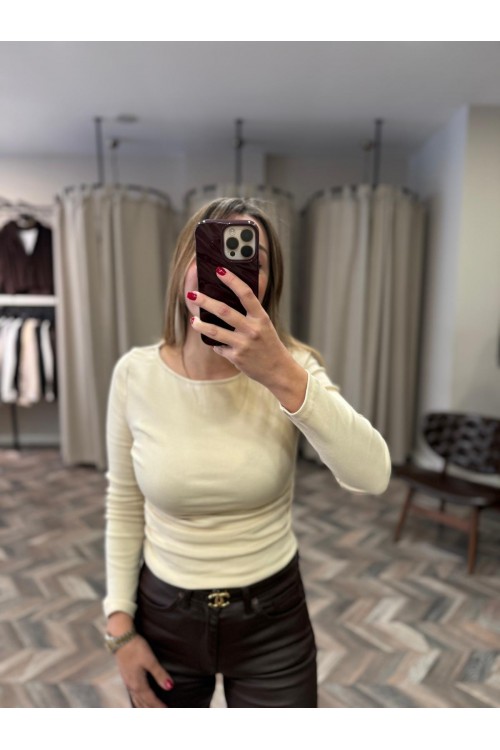 8416-31401 BÜZGÜLÜ KAYIK YAKA TOP