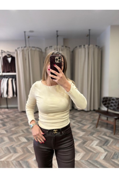 8416-31401 BÜZGÜLÜ KAYIK YAKA TOP