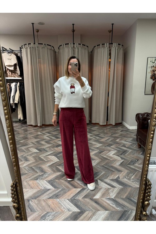 8639-N251990 BELİ LASTİKLİ KADİFE PANTOLON