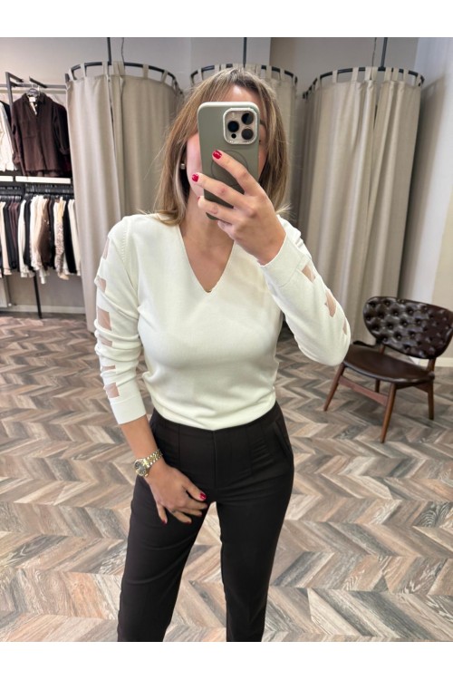 8768-170 V YAKA KARE KOL TRİKO