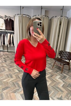 8768-170 V YAKA KARE KOL TRİKO