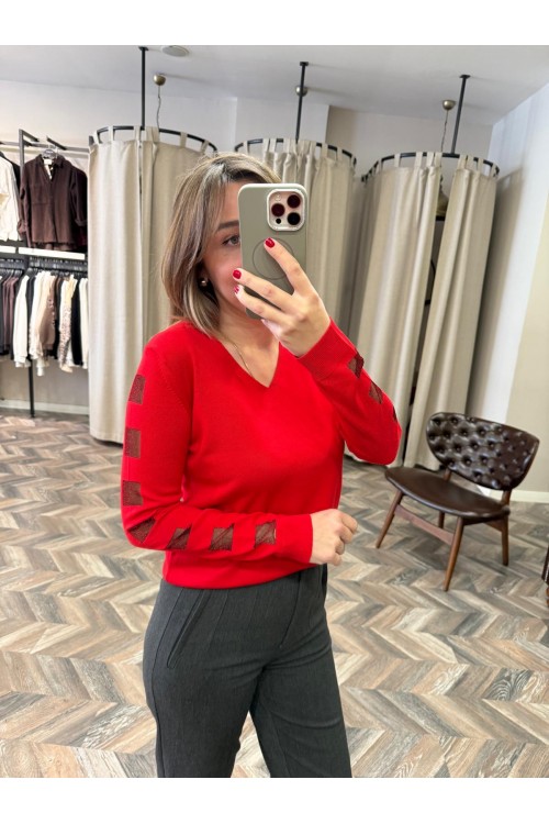 8768-170 V YAKA KARE KOL TRİKO