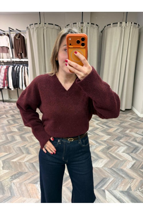 8757-10645 V YAKA YUMUŞAK DOKULU TRİKO KAZAK