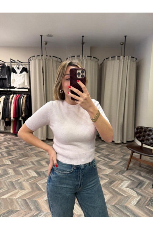 8989-10703 BİS YAKA PULLU SİMLİ TRİKO KAZAK