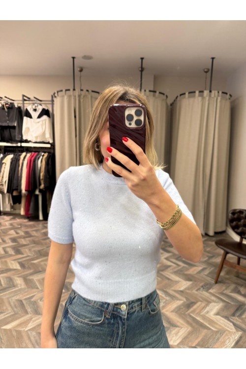 8989-10703 BİS YAKA PULLU SİMLİ TRİKO KAZAK