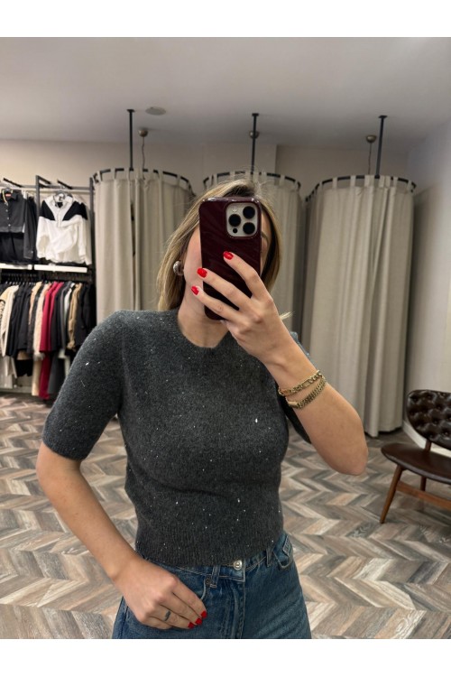 8989-10703 BİS YAKA PULLU SİMLİ TRİKO KAZAK