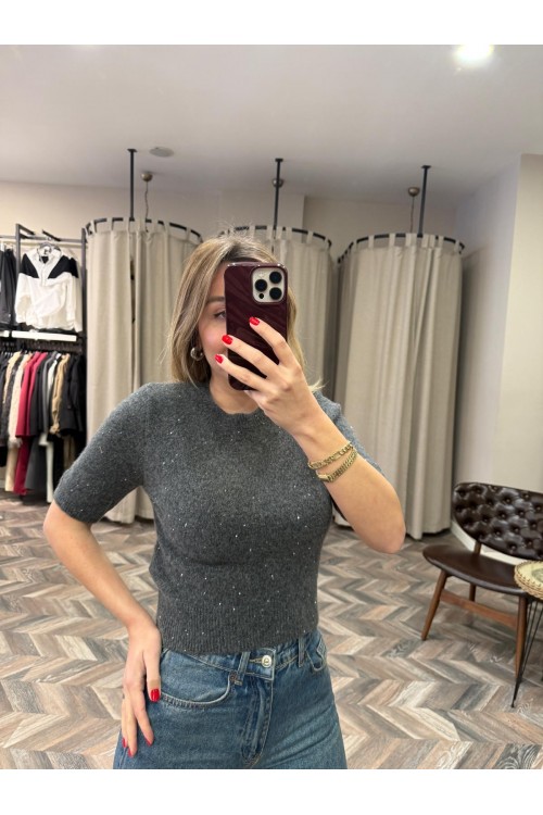 8989-10703 BİS YAKA PULLU SİMLİ TRİKO KAZAK