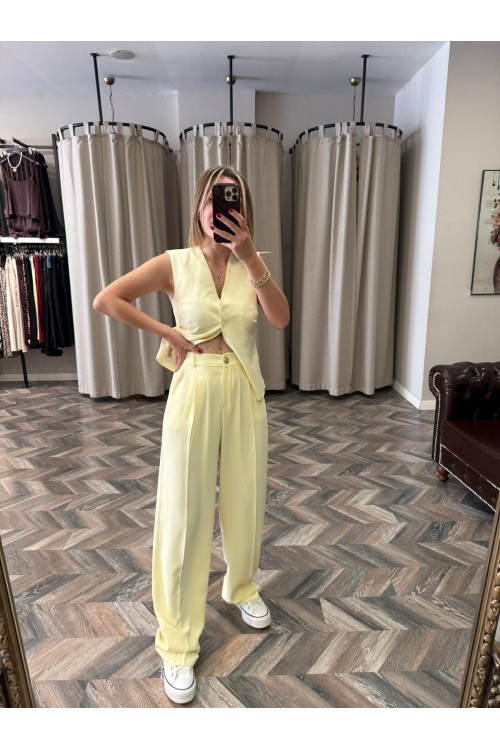 8974-51078 PİLELİ PALAZZO PANTOLON