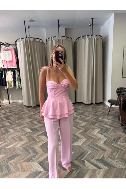 8974-51078 PİLELİ PALAZZO PANTOLON