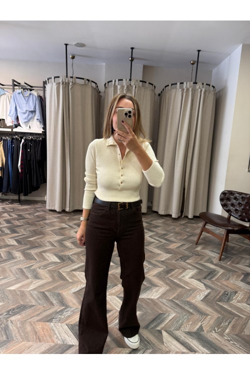 9037-10686 DİK YAKA ÇITÇITLI TRİKO