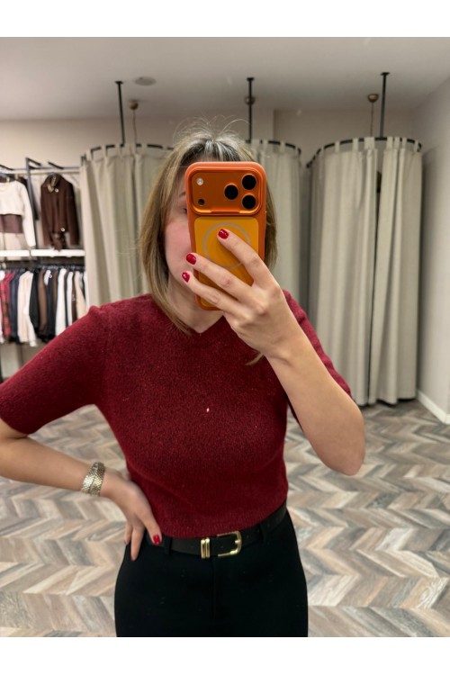 8989-10703 BİS YAKA PULLU SİMLİ TRİKO KAZAK