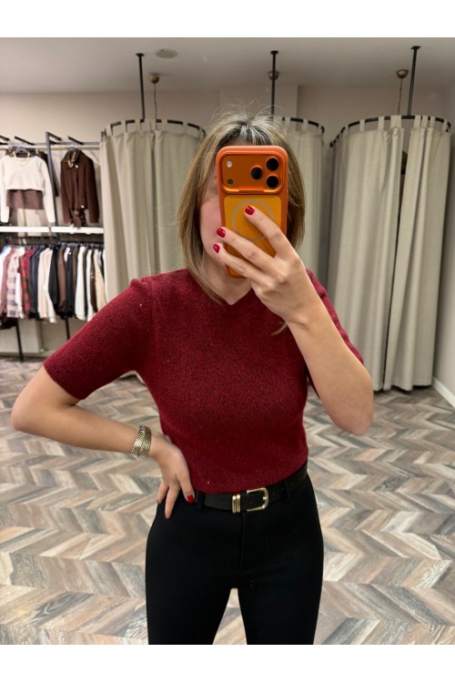 8989-10703 BİS YAKA PULLU SİMLİ TRİKO KAZAK