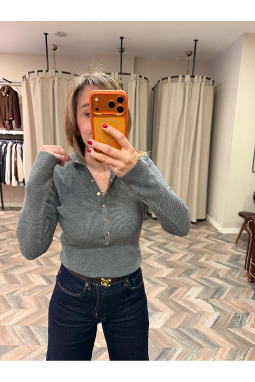 9037-10686 DİK YAKA ÇITÇITLI TRİKO