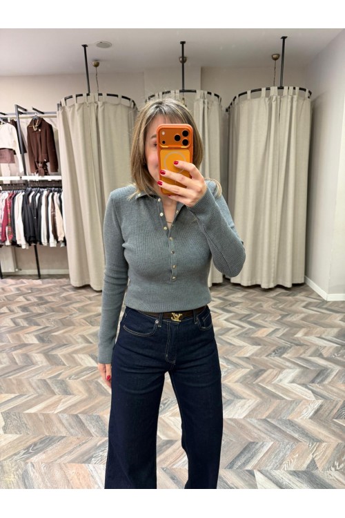 9037-10686 DİK YAKA ÇITÇITLI TRİKO