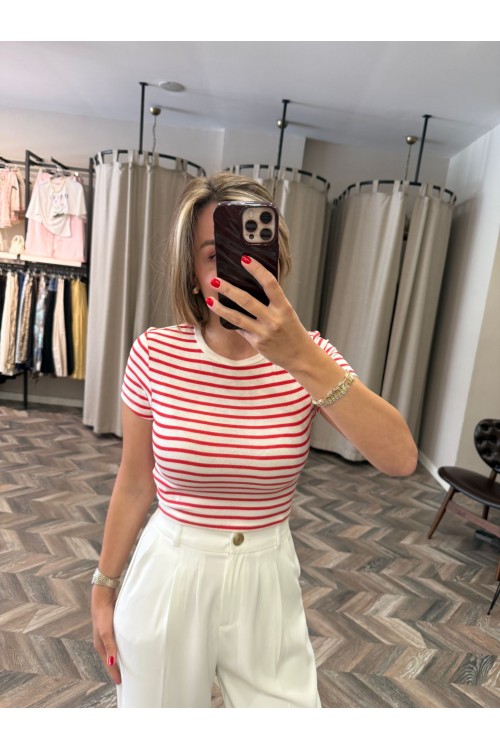 9432-31889 ÇİZGİLİ CROP TOP