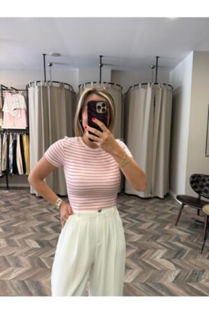 9432-31889 ÇİZGİLİ CROP TOP