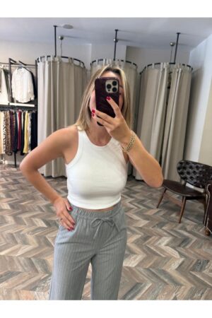 9614-21104 FİTİLLİ CROP TOP