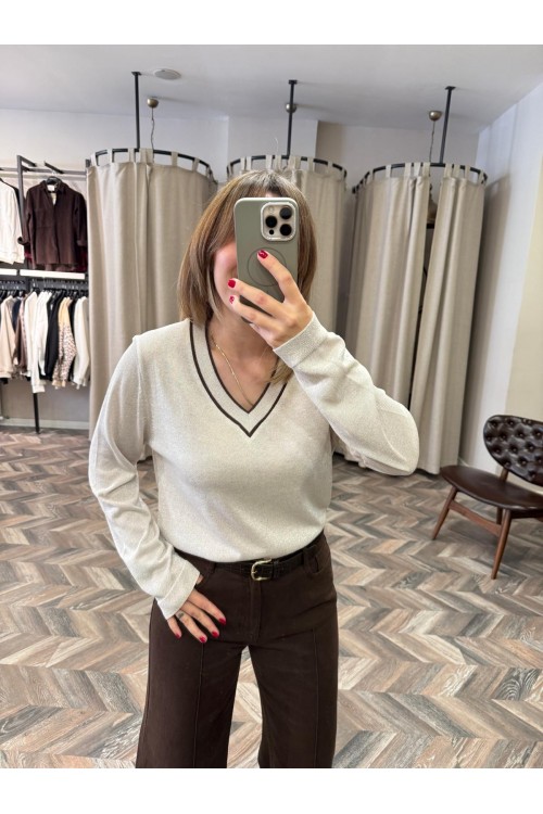 9790-337 SİMLİ V YAKA TRİKO