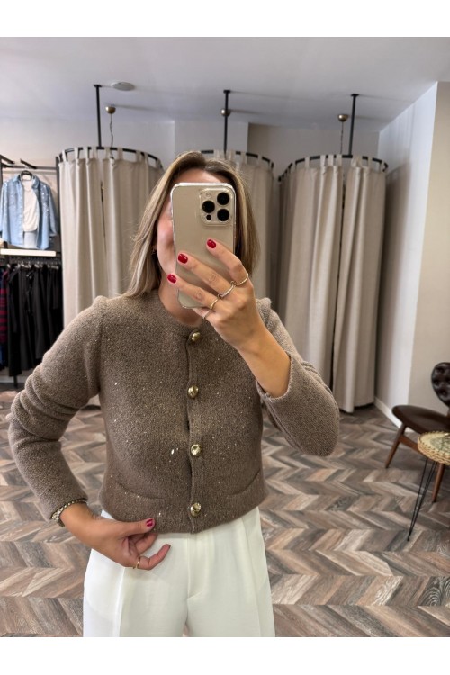 9812-60935 PULLU SİMLİ TRİKO HIRKA