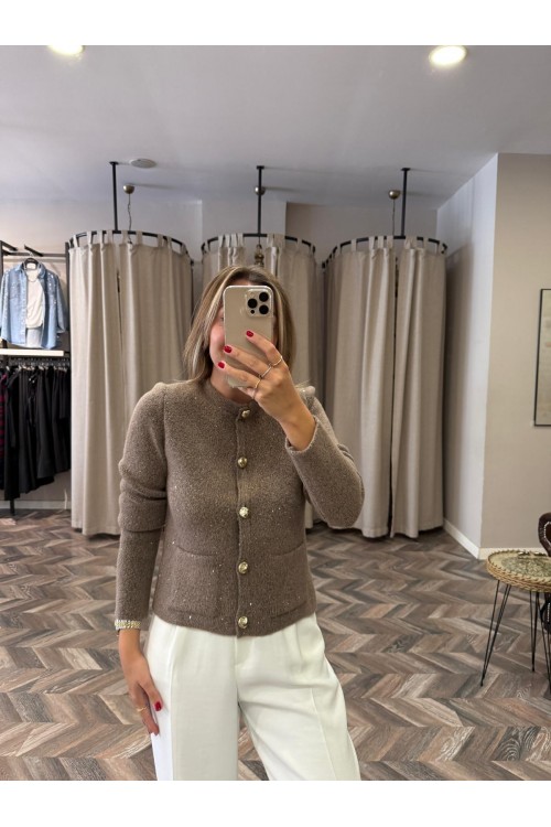 9812-60935 PULLU SİMLİ TRİKO HIRKA