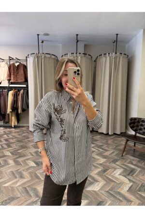 9899-2517493 ÇİZGİLİ MODAL GÖMLEK