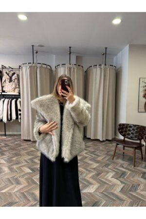 10032-6313 GENİŞ YAKA KIRÇILLI LOLİTA KÜRK