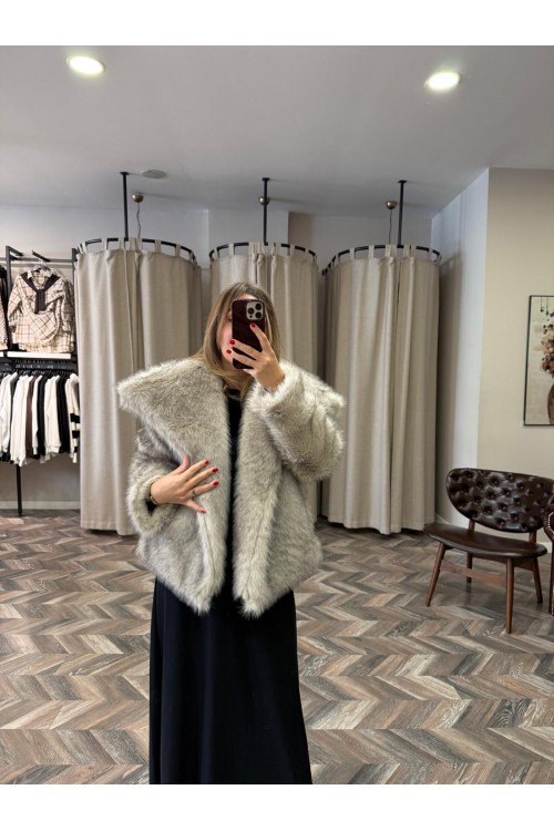 10032-6313 GENİŞ YAKA KIRÇILLI LOLİTA KÜRK