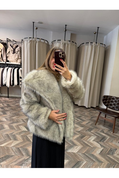 10032-6313 GENİŞ YAKA KIRÇILLI LOLİTA KÜRK