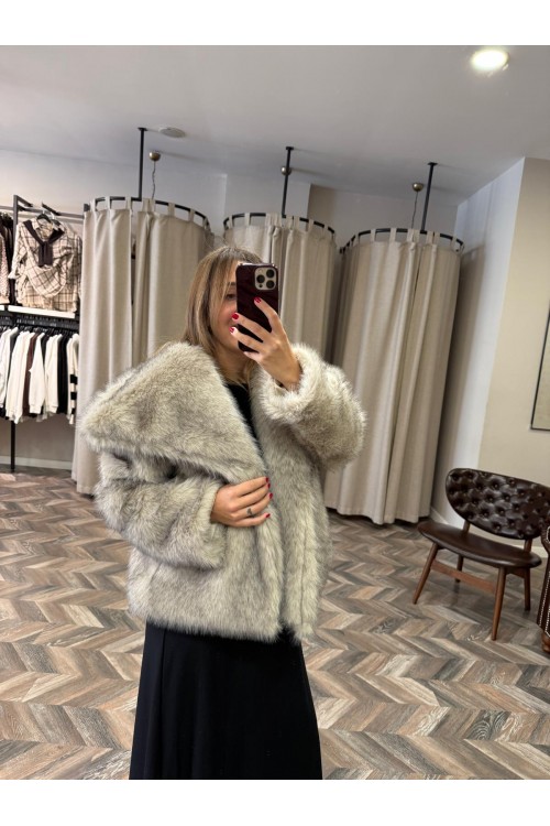 10032-6313 GENİŞ YAKA KIRÇILLI LOLİTA KÜRK