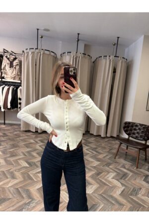 10049-17156 DÜĞMELİ BLUZ