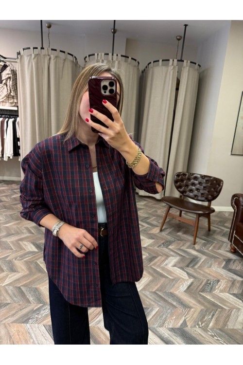 10061-G-6648 EKOSE DESENLİ GÖMLEK