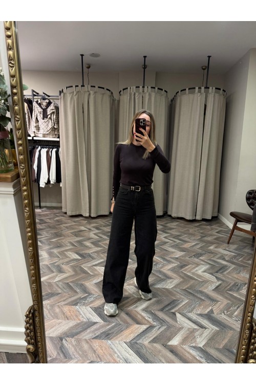 9992-D-675 YÜKSEK BEL GENİŞ PAÇA JEAN