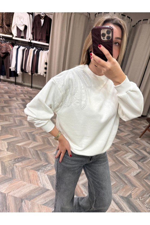 10051-5744 TEK OMUZ SİMLİ SWEAT