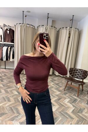 9998-31213 KAYIK YAKA UZUN KOLLU TOP