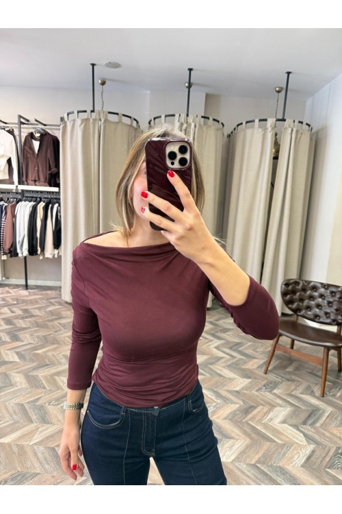 9998-31213 KAYIK YAKA UZUN KOLLU TOP