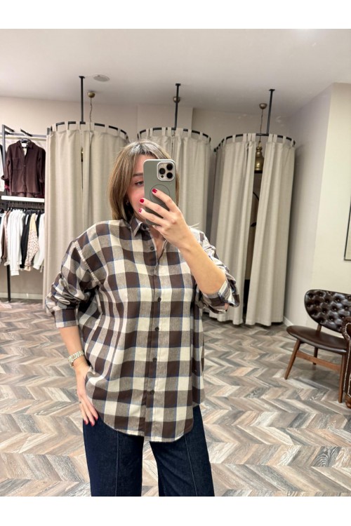 10061-G-6648 EKOSE DESENLİ GÖMLEK