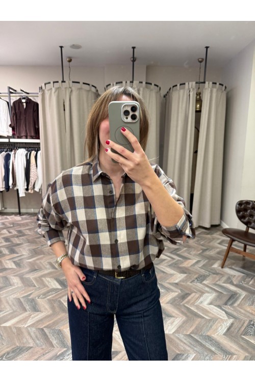 10061-G-6648 EKOSE DESENLİ GÖMLEK