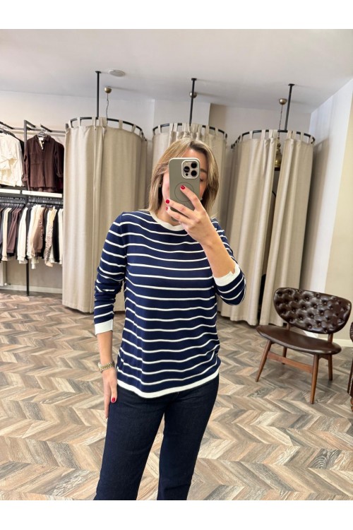 9943-845 ÇİZGİLİ UZUNKOL TRİKO