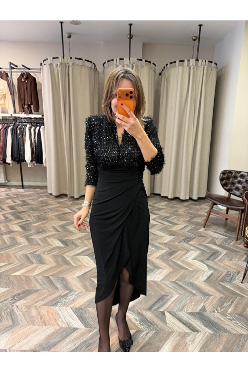 10023-7036 V YAKA ELBİSE