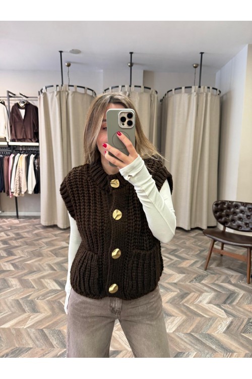 10132-60961 CEPLİ DÜĞMELİ TRİKO YELEK