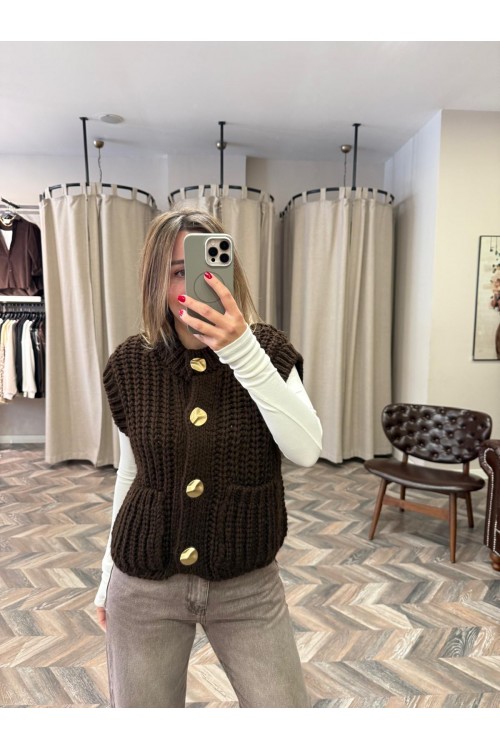 10132-60961 CEPLİ DÜĞMELİ TRİKO YELEK