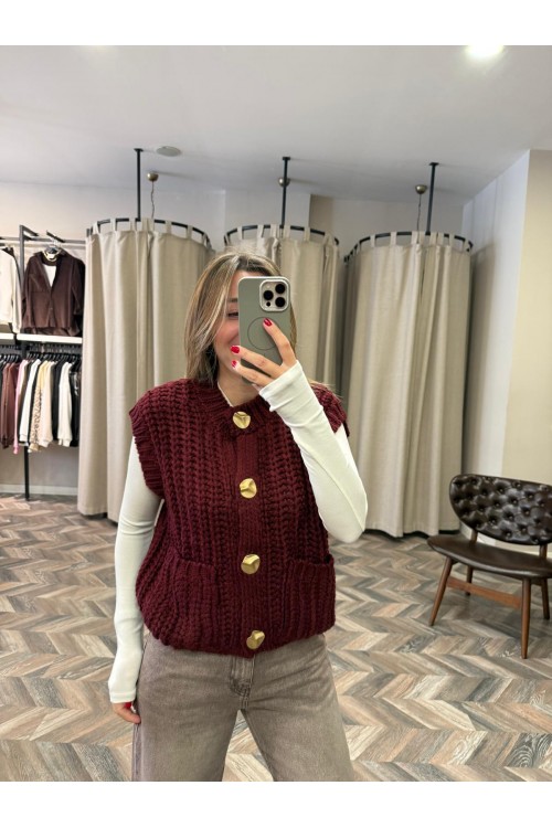 10132-60961 CEPLİ DÜĞMELİ TRİKO YELEK