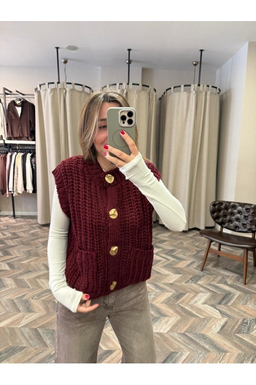 10132-60961 CEPLİ DÜĞMELİ TRİKO YELEK