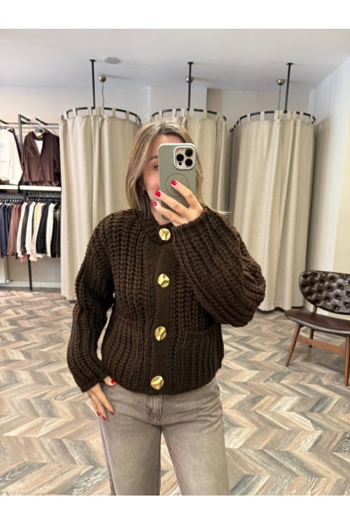 10131-60961 CEPLİ DÜĞMELİ TRİKO HIRKA