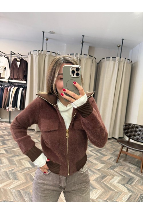 10135-25421 FERMUARLI TRİKO CEKET